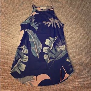 Blue Causal Floral Mini Dress